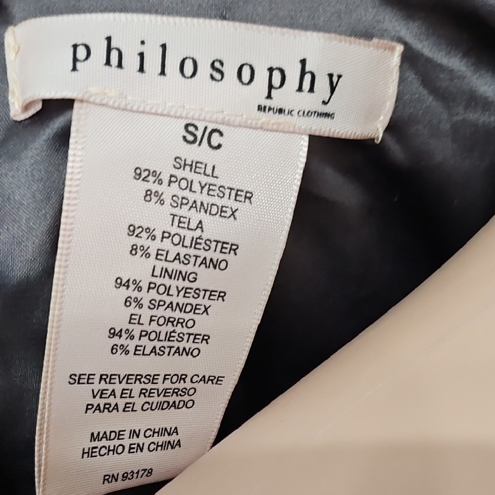 Philosophy Di Aste Charcoal Gray Faux Leather Asymmetric Moto Jacket Size S - Picture 7 of 7